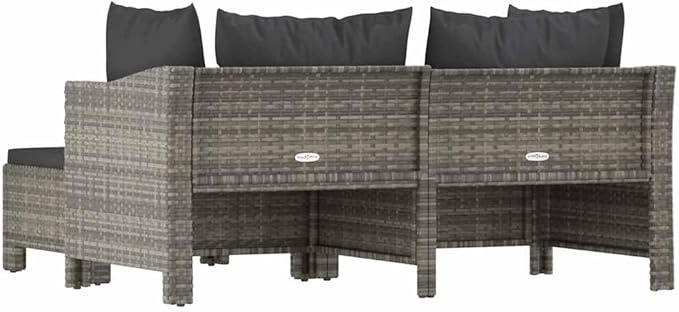Garden Lounge Set Grey, Dark Grey Outdoor Seating Set Garden Seating Ensemble for Pond Deck