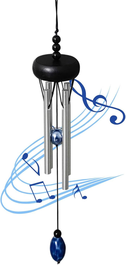 Small Wind Chimes for Outside,Mini Wind Chimes for Indoor,with Wind Catcher, Suitable as A Gift,Christmas Windchimes Indoors Gifts for Unisex (Black)
