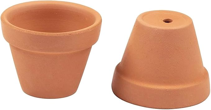 Juvale Miniature Clay Pots with Saucers & Drainage Holes - 1.9 x 2 x 1.7 inches - 16-Pack Rustic Terracotta Succulent Planters - Tiny Terracotta Pots with Tray for Garden Decor
