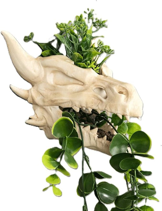 Wall Mounted Dragon Skull Planter | 3D Printed Fantasy Wall Decor | Gothic Dragon Head Plant Holder | Unique Indoor Garden Accent | Mythical Home Decor