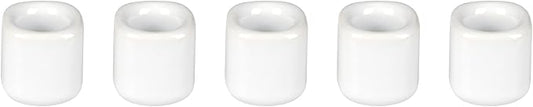 Mega Candles 5 pcs White 1/2 Inch Diameter Ceramic Chime Ritual Spell Candle Holders, Great for Casting Chimes, Meditation, Rituals, Spells, Vigil, Witchcraft, Wiccan Supplies