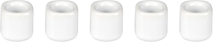 Mega Candles 10 pcs Black White 1/2 Inch Diameter Ceramic Chime Ritual Spell Candle Holders, Great for Casting Chimes, Meditation, Rituals, Spells, Vigil, Witchcraft, Wiccan Supplies