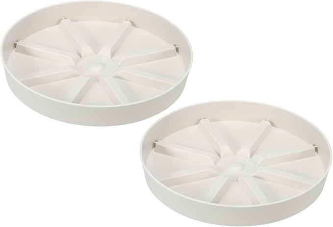 PATIKIL 7.5 Inch Plant Saucers Tray, 2Pcs Durable Plastic Round Flower Pot Drip Tray Thicker Anti-Rot Root for Indoors Outdoors Home Garden, Beige