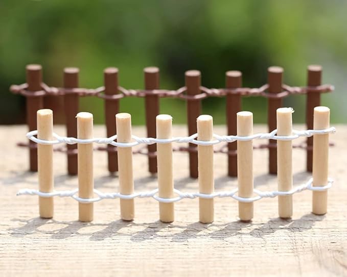 Fence Micro Landscape Ornaments, Miniature Figurines Fairy Garden Accessories, Garden DIY Kit 2PCS