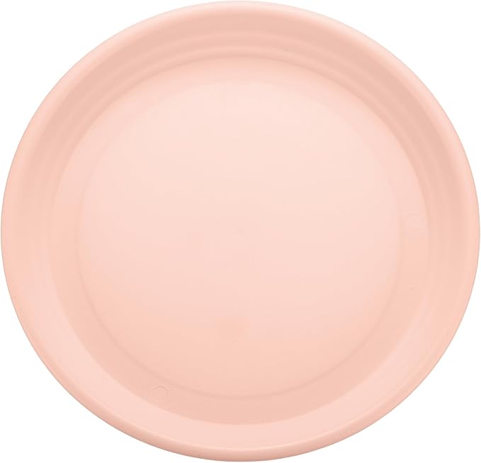 HARFINGTON Plastic Plant Saucer 9.5" Round Drip Trays Flower Pot Saucers Flower Base Bottom Drainage Tray for Indoors Outdoors Planters, Rose Pink