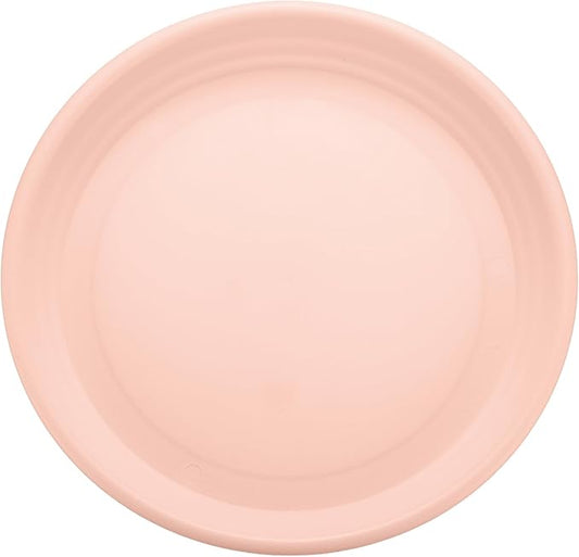 HARFINGTON Plastic Plant Saucer 9.5" Round Drip Trays Flower Pot Saucers Flower Base Bottom Drainage Tray for Indoors Outdoors Planters, Rose Pink