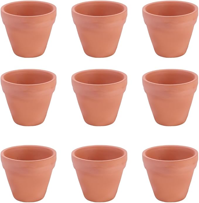 GORGECRAFT 10Pcs Small Terracotta Pots Bulk Ceramic Porcelain Pottery Plant Cactus Flower Mini Planter Pot with Drainage Hole for Succulent DIY Craft Wedding Favor Home Office Decor