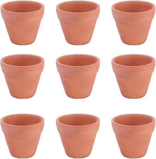 GORGECRAFT 10Pcs Small Terracotta Pots Bulk Ceramic Porcelain Pottery Plant Cactus Flower Mini Planter Pot with Drainage Hole for Succulent DIY Craft Wedding Favor Home Office Decor