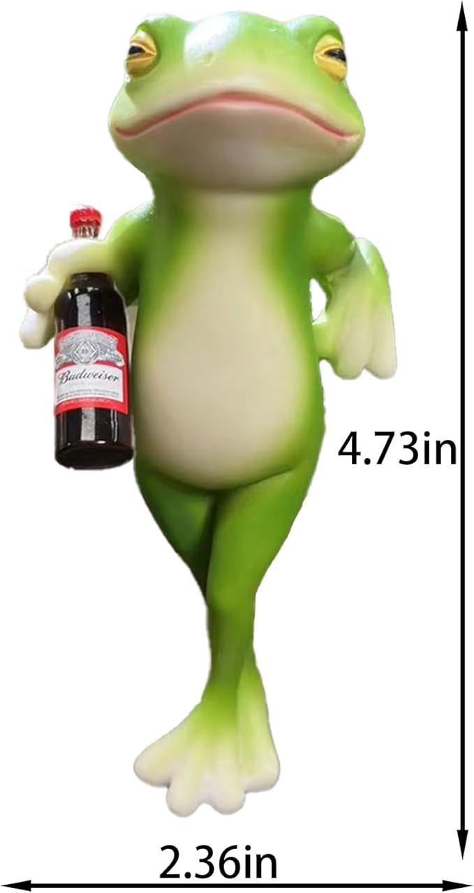 Funny Frog Garden Decor Outdoor, Frog Figurines Plant Decorations for Pots, Resin Frogs Gifts for Women, Mini Frogs Garden Statue Planter Hugger for Flower, Yard, Lawn,Outside（1.78"x4.73"x2.36"）