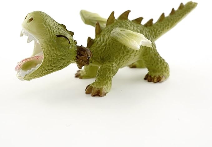 Top Collection 4413 Miniature Fairy Garden & Terrarium Mini Dragon Roaring Statue, Small, Green