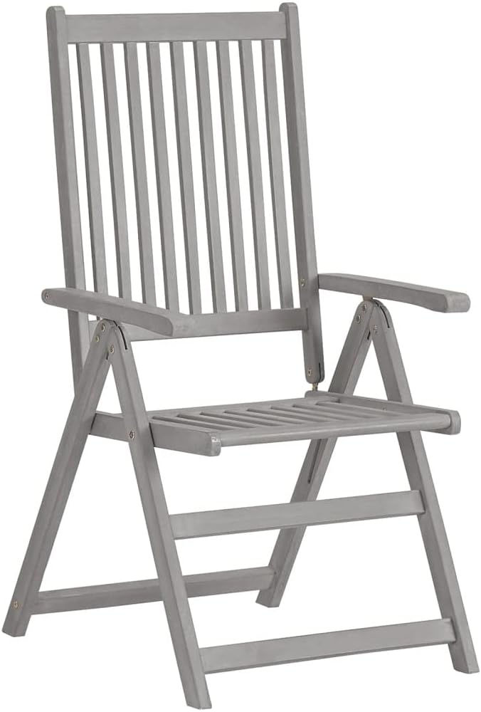 Garden Reclining Chairs 3 pcs with Cushions Solid Acacia Wood