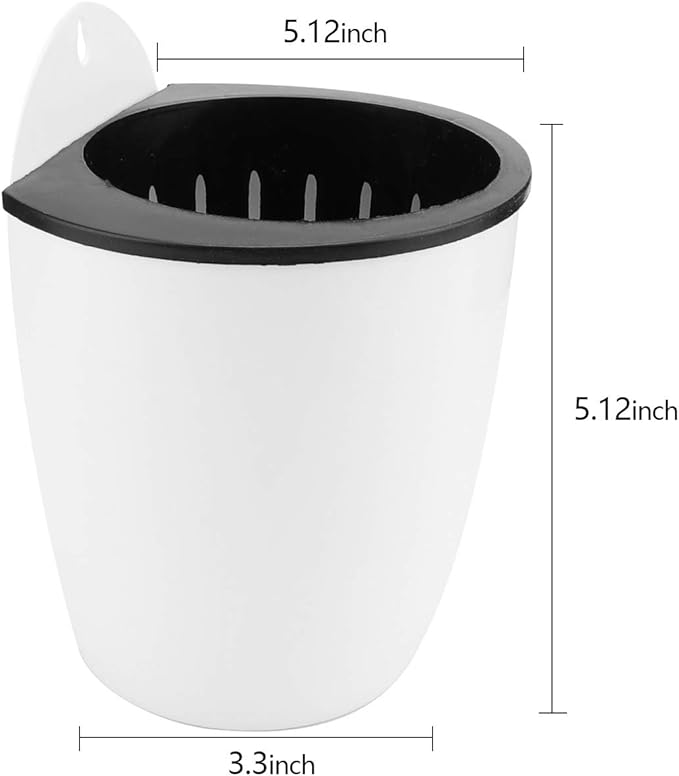 Jucoan 9 Pack Self Watering Wall Hanging Planters Pots for Indoor Plant, 5 Inch White Plastic Lazy Flower Pot with 9 Hooks for Garden Fence, Porch, Wall