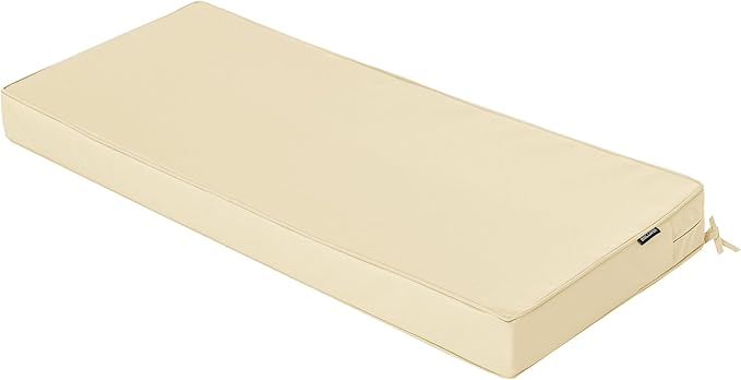 Outdoor Bench Cushions 42 x 18 Inch Thick Waterproof Porch Swing Cushions with Tie Patio Furniture Chair Cushion Bench Pad Color Fastness Backyard Seat Pads Beige