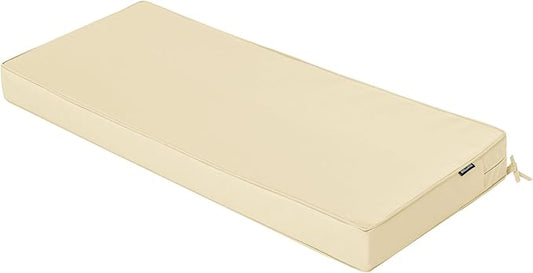Outdoor Bench Cushions 42 x 18 Inch Thick Waterproof Porch Swing Cushions with Tie Patio Furniture Chair Cushion Bench Pad Color Fastness Backyard Seat Pads Beige