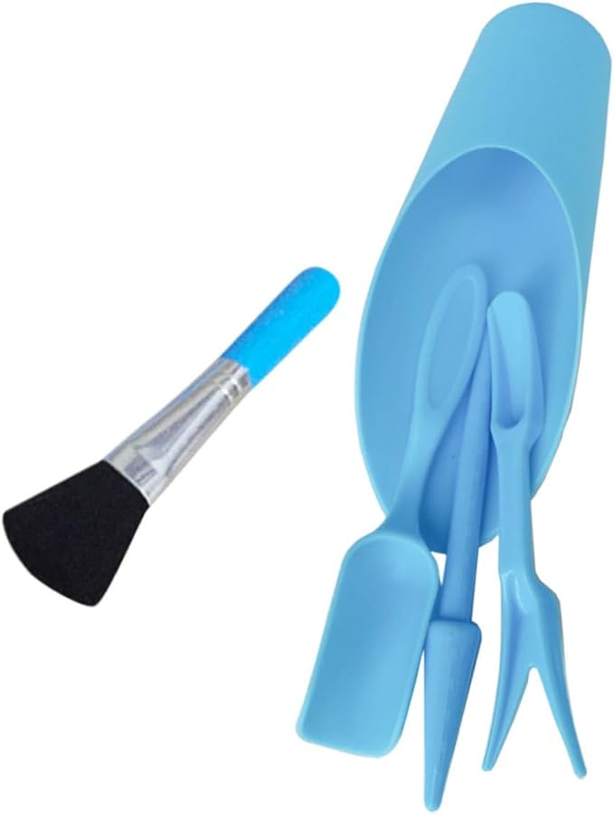 KESYOO Succulent Planting Tool Set with Transplanting Scoop, Small Soil Shovel, Cleaning Brush, and Blue Bucket for Indoor Garden Care and Bonsai Planting Accessories
