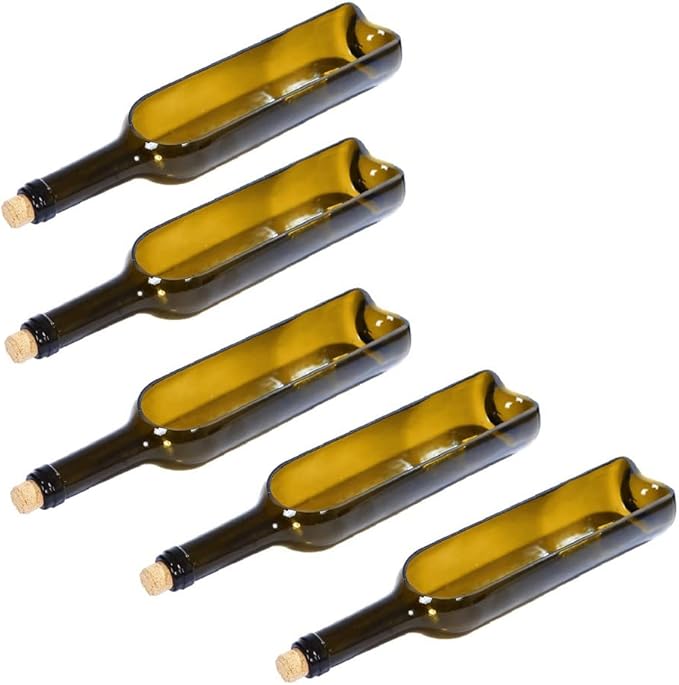 Wine Bottle Cutting pots, Succulent Planter,Flower Pot,Glass Candle Holder,Fruit Salad Tray Table Decoration Glass Art Crafts for Bar Cafe Restaurant(5PCS-Coffee)