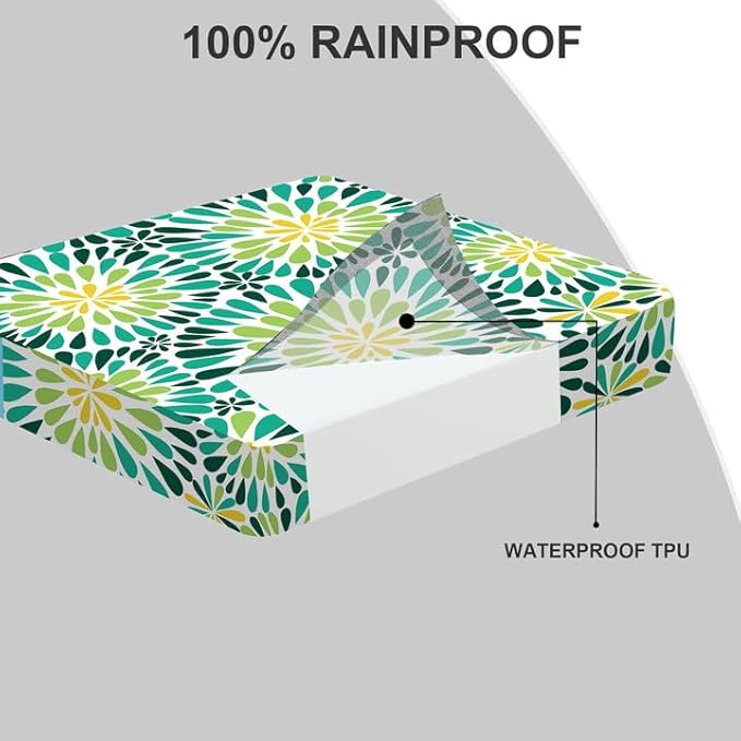 All Smiles Outdoor Chair Cushions for Patio Furniture Set of 24X24 Inch Deep Seat Waterproof Resistant Replacement Cushions with Removable Cover for Seat Yard Garden Deck，Sunflower