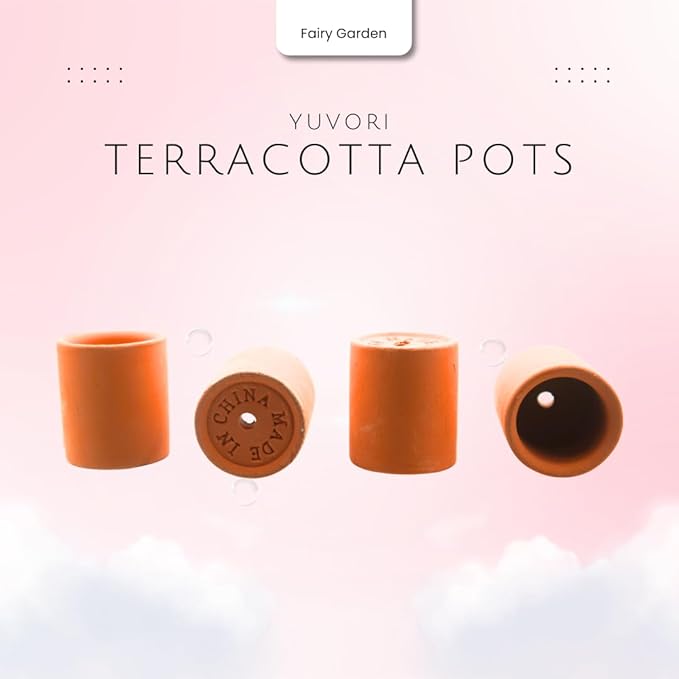 Mini Terracotta Pots – Small Clay Flower Pots for Succulents, Cactus, DIY Crafts, Fairy Garden, School Projects, Mini Planters – Set of 20 (Rimless Cylinder, 1.2 Inch)