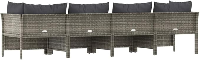 Garden Lounge Set Grey Patio Furniture Set Garden Seating Ensemble for Backyard Outdoor
