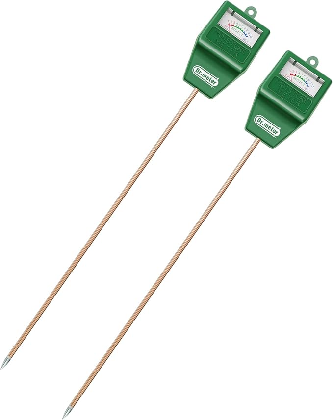 Soil Moisture Meter, 2 Pack Long Probe Soil Tester Hygrometer for Houseplants - Plant Water Gauge Meter for Garden Lawn Farm Indoor & Outdoor Use, No Battery Needed, Gardening Gifts