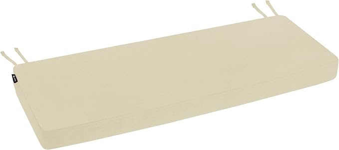 Favoyard Outdoor Bench Cushion 54 x 16 Inch Rainproof Patio Furniture Cushions 3-Year Color Fastness Garden Settee Porch Pads with Ties, Beige