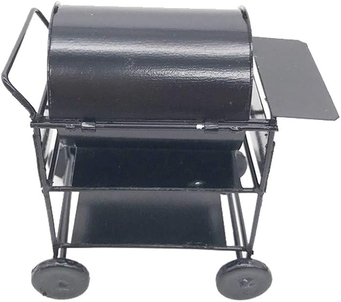 Dollhouse Decoration Accessories, BBQ Grill Miniature Yard Garden 1/12 Dollhouse Barbecue Picnic Grill Oven Black