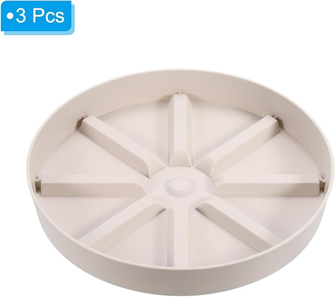 PATIKIL Plant Pot Saucers 9 Inch, 3 Pack Plastic Round Plant Pot Thicker Flower Drip Tray for Indoor Outdoor, White