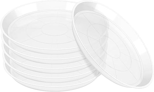 3 4 6 8 10 12 14 Inch Plant Saucer Pot Tray, 6 Pack Clear Plant Saucers for Indoors and Outdoors, Large Plastic Dish Suacer Water Drip Tray for Potted Plants Flowers (3 Inches)