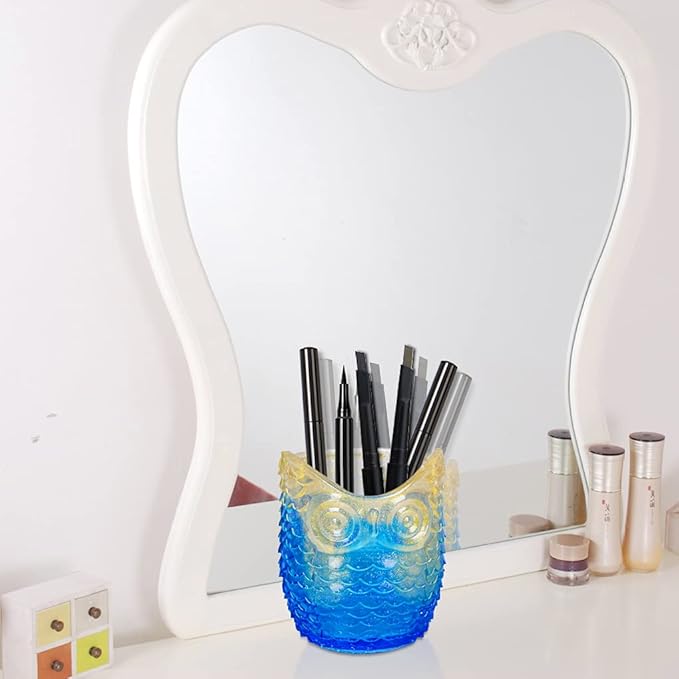 FineInno Pen Holder Resin Silicone Mold, Owl Candle Holder Mold, Cup Epoxy Casting Mould Planter DIY Storage Jar Jewelry Trinkets Beads Candy Container, Home Decor