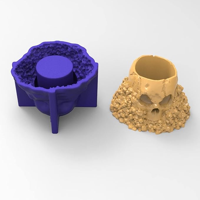 Skull Mountain Concrete Flower Pot Silicone Mold Succulent Planter Vase Cement Clay Mold Plaster Epoxy Resin Candle Pen Holder Mould Desktop Decoration