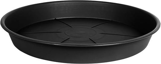 1 Pack of Plant Saucer 12 inch, Large Heavy Duty Plastic Saucers Round, Plant Drip Trays for Indoors Outdoor, Plant Water Tray for Planters (12", Black)