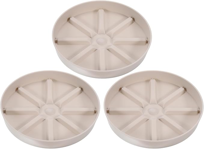 PATIKIL Plant Pot Saucers 6 Inch, 3 Pack Plastic Round Plant Pot Thicker Flower Drip Tray for Indoor Outdoor, White