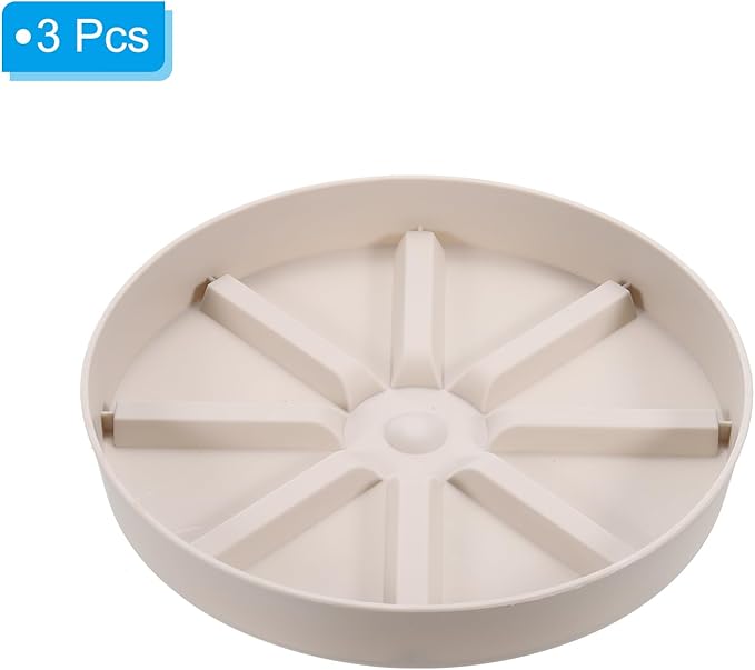 PATIKIL Plant Pot Saucers 7.5 Inch, 3 Pack Plastic Round Plant Pot Thicker Flower Drip Tray for Indoor Outdoor, White