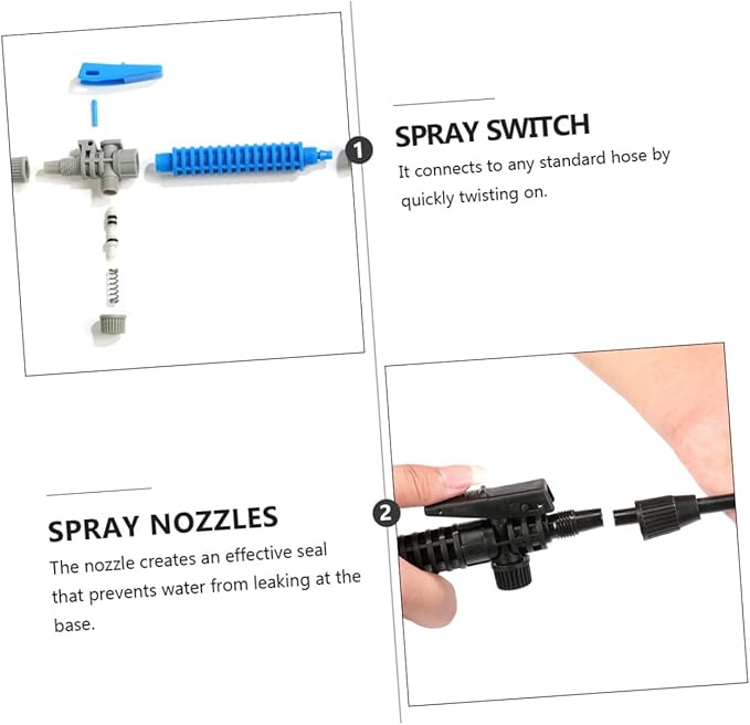 SUPVOX 6pcs Spray Nozzles Ergonomic Grip for Easy Use Plastic Sprayer Accessories for Gardening Home Cleaning and Versatile Spray Patterns for All Applications
