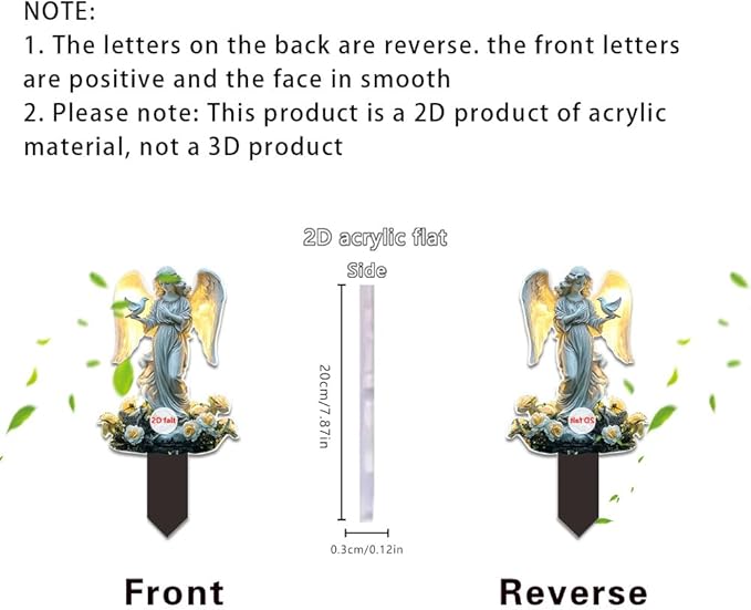 Garden Decor, Acrylic 2D Stake, Pot Plants Garden Yard Lawn Outdoor Fairy Statue Ornaments, Fairy Garden Accessories Decoration (Style D)