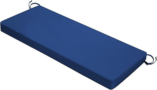 Outdoor Bench Cushion 48x18x3 Inch with Ties, Thick Waterproof Porch Swing Cushions for Patio Furniture Chair Pad, Seat Sofa Garden Replacement Cushion Sponge Filling