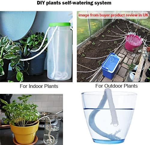 ORIMERC 50ft 1/4 inch Plants Self Watering Capillary Wick Rope Cord DIY Vacation Potted Flower Sitter Hydroponic Wicking Planter Pot Garden Seeds Starting Seedling Automatic Waterer System Device Line