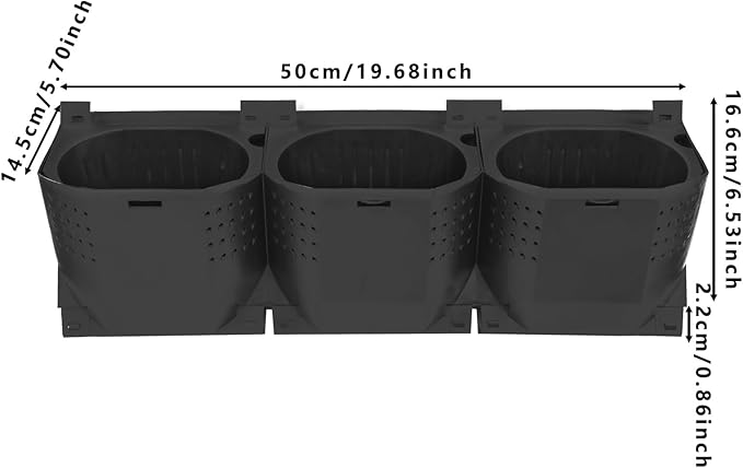 Eapmic Vertical Wall Planter with 36 Pots, Hanging Garden Plant Flowerpot Holder, Stackable Wall-Mounted Planter, Balcony Planters for Flowers Vegetables Fruits (Black, 36 Pots)
