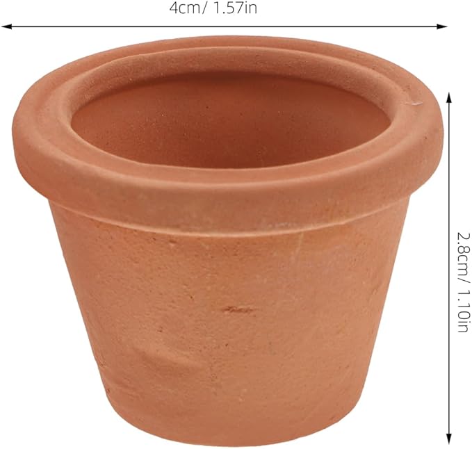 YARNOW Mini Terracotta Pots 1.57 Inch Tiny Red Clay Succulent Planters Vintage Thumb Pottery for Indoor Garden Small Plants and Craft Decoration