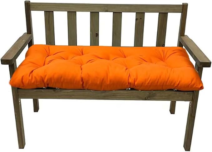Outdoor Swing Bench Cushions Waterproof Tufted Bench Cushion for Outdoor Garden Recliner Seat Pads Sofa Pads 40" x 20", Orange
