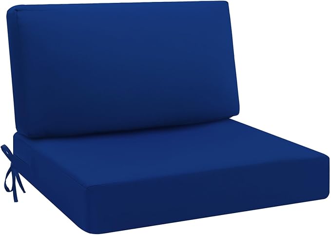 idee-home Outdoor Cushions for Patio Furniture, Outdoor Seat Cushion, Waterproof Hampton Bay Deep Seat Replacement Couch Chair Cushions for Garden Lawn Backyard Deck, Navy 28.5 x 28.5