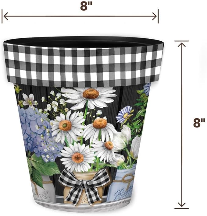 Briarwood Lane Summer Planter 8.5" x 8.5" x 8.5" Crated Mason Jars Small for Summer Planter