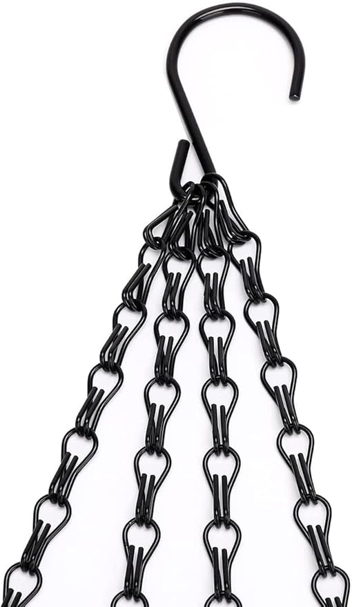 Heybe 24 Inch Hanging Basket Chain, 4 Point Hanging Chains with Hooks for Pot Planters Bird Feeders Lantern Lamp,Extended Hangers for Hanging Badkeys(24inch, 4 Point)