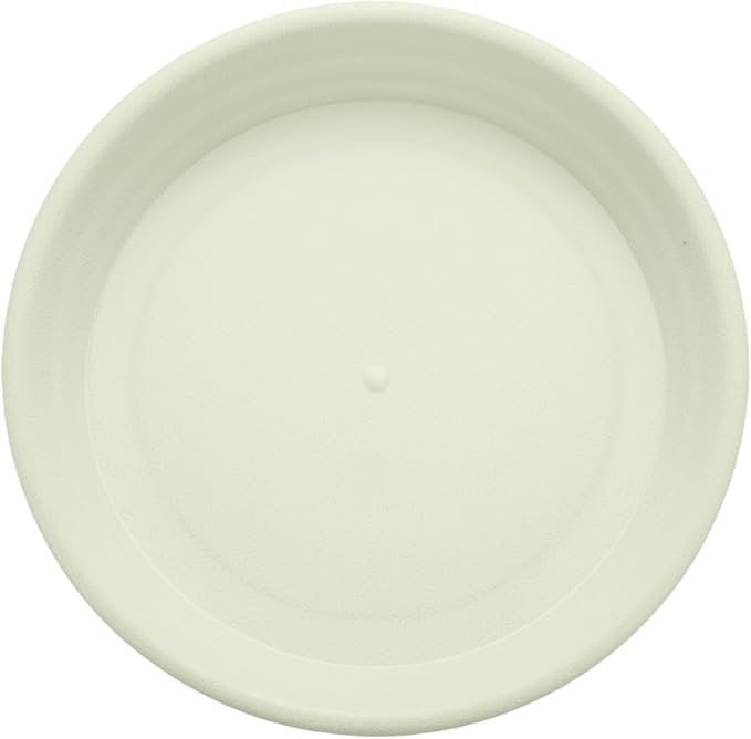 HARFINGTON Plastic Plant Saucer 5.2" Round Drip Trays Flower Pot Saucers Flower Base Bottom Drainage Tray for Indoors Outdoors Planters, Beige