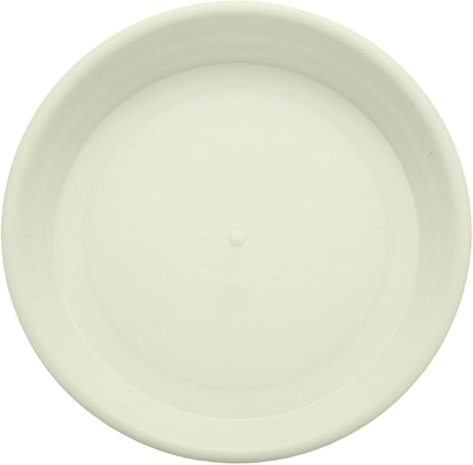 HARFINGTON Plastic Plant Saucer 5.2" Round Drip Trays Flower Pot Saucers Flower Base Bottom Drainage Tray for Indoors Outdoors Planters, Beige
