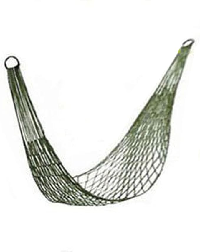 Easyinsmile Travel Hammock,Camping Hammock, Outdoor Sport Hammock Army Green Net Mesh Nylon Sleeping Bed with Hooks for Garden Beach Camping Hunting Hiking Traveling (Green)