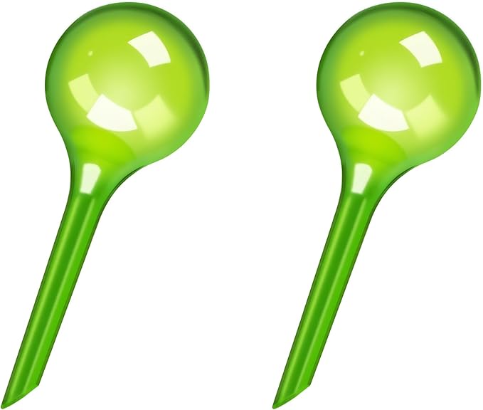 2 Pack Small Self-Plant Watering Globes – Automatic Plant Waterer Bulbs, Plant Watering System for Indoor and Outdoor Potted Houseplants, Plant Watering Devices (Green, Small Size)