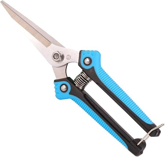 Garden Scissors, Pruning Shears with Straight Blades, Florist Scissors, Multi-Tasking Garden Snips for Arranging Flowers, Trimming Plants and Harvesting Herbs, Fruits or Vegetables (Blue)