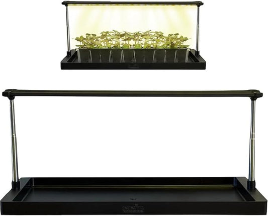 Epic Gardening Seed Starting Grow Light - Full-Spectrum LED with Adjustable Height & Integrated Tray for Indoor Seedlings | Energy-Efficient, Long-Lasting Light with Timer (Standard)