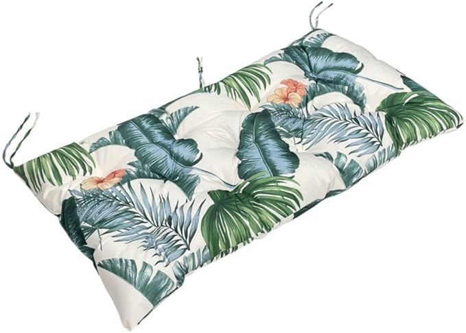 Srutirbo Waterproof Indoor/Outdoor Bench Cushion Garden Non-Slip Swing Chair Cushion, Loveseat Cushion for Patio Furniture Swing Wicker Garden Bench, Indoor Lounger Seat (Hawaiian, 47x19in)